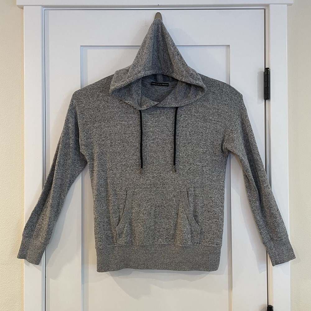 Womens Hoodie Sweater Sweatshirt Topā M Gray Pullover STRETCHY SOFT Athleisure